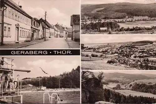 AK Geraberg, Straßenansicht, Schwimmbad, Stadtansicht, gelaufen 1972