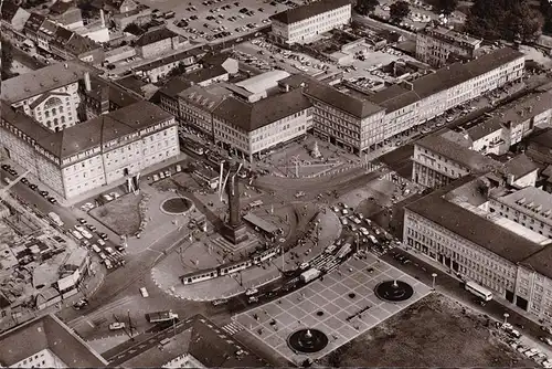 AK Darmstadt, Luisenplatz, Fliegeraufnamhe, gelaufen