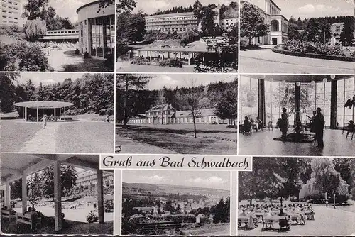 AK Bad Schwalbach, Kurhaus, Kurpark, Pavillon, gelaufen 1962
