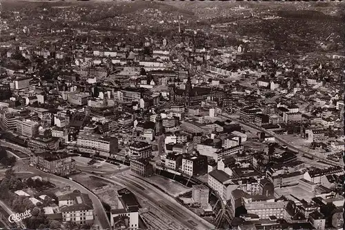 AK Wuppertal Elberfeld, Stadtansicht, Kirche, Fliegeraufnahme, ungelaufen