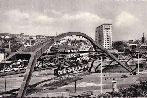 AK Wuppertal Elberfeld, Schwebebahn, Hochhaus, Stadtansicht, ungelaufen