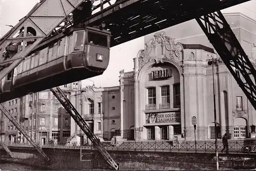 AK Wuppertal Elberfeld, Schwebebahn, Thaliatheater, ungelaufen