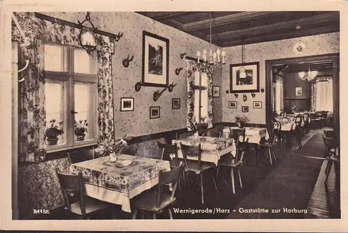 AK Wernigerode, Gaststätte zur Harburg, gelaufen 1957