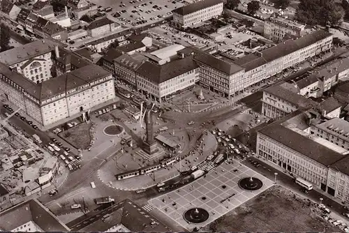 AK Darmstadt, Luisenplatz, Straßenbahn, Fliegeraufnahme, ungelaufen