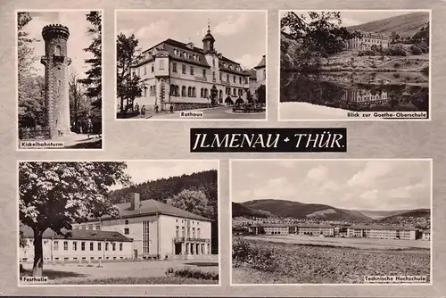 AK Ilmenau, Festhalle, Hochschule, Rathaus, Oberschule, gelaufen 1966