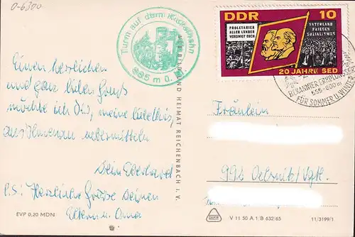 AK Ilmenau, Festhalle, Hochschule, Rathaus, Oberschule, gelaufen 1966