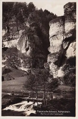 AK Pottenstein, Partie an der Schlucht, ungelaufen