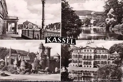 AK Kassel, Friedrichplatz, Schloß Wilhelmshöhe, gelaufen