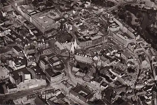 AK Bremen, Fliegeraufnahme, Frauenkirche, Rathaus, Marktplatz, unglaufen