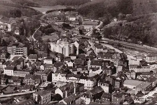 AK Neviges, Neue Wallfahrtskirche, Stadtansicht, Fliegeraufnahme, gelaufen