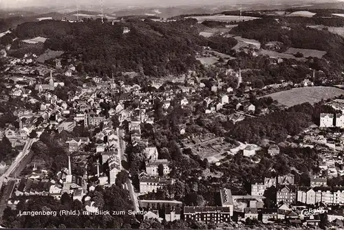 AK Langenberg mit Blick zum Sender, Fliegeraufnahme, gelaufen