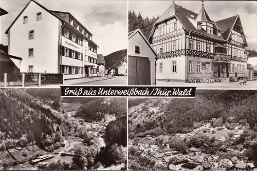 AK Unterweissbach, HO Gastät Goldene Lichte, Vacances en ville, Vue sur la ville en 1974