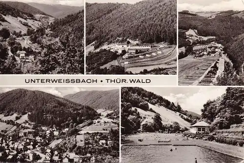 AK Unterweissbach, Freibad, Stadtansichten, gelaufen 1975