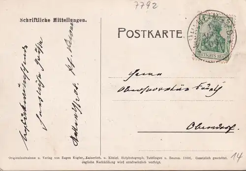 AK Ehrentag der Beuroner Benediktiner Kongregation, gelaufen 1908
