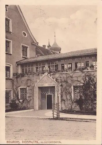 AK Beuron, portail du monastère, couru en 1913