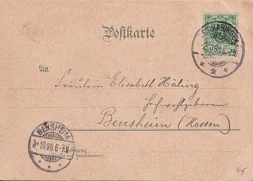 AK Gruss aus dem Donautal, Schloss Wildenstein, Schloss Werenwag, Schloss Bronnen, gelaufen 1898
