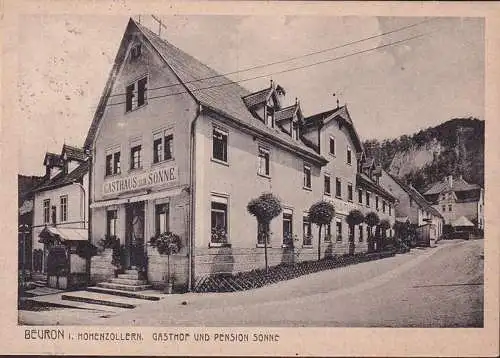 AK Beuron, Gasthof und Pension zur Sonne, gelaufen 1921