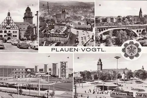 AK Plauen, Rathaus, Altmarkt, Friedensbrücke, Bahnhof, ungelaufen