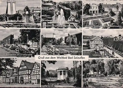 AK Bad Salzuflen, Saline, Horstmann Allee, Gradierwerk, Inhalatorium, gelaufen 1963