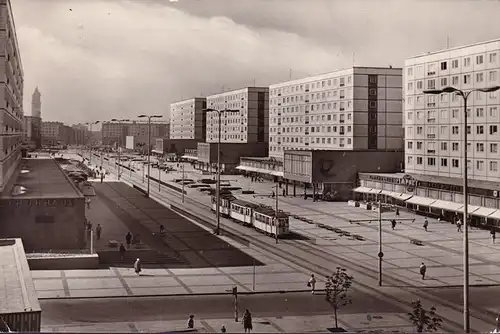 AK Magdeburg, Karl Marx Straße, Straßenbahn, Import Geschäft, gelaufen 1961