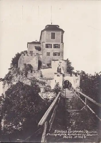 AK Fridingen, Château Bronnen. Photo AA, incurvée