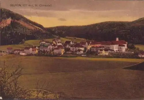 AK Beuron, Stadtansicht, Brücke, gelaufen 1920