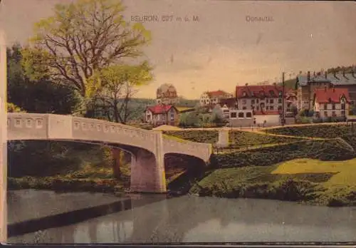 AK Beuron, Stadtansicht, Brücke, gelaufen