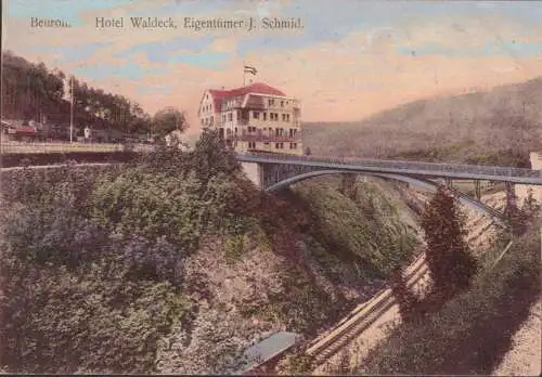 AK Beuron, Hôtel Waldeck, propriétaire J. Schmid, couru