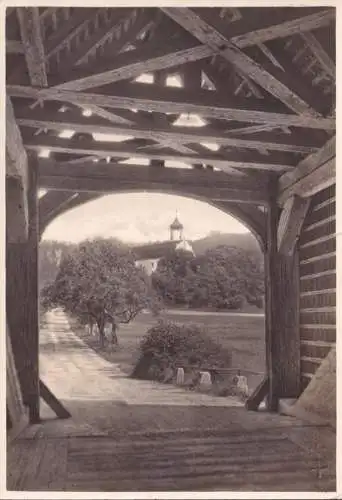 AK Beuron, Donaubrücke, Durchblick zum Kloster, gelaufen 1937