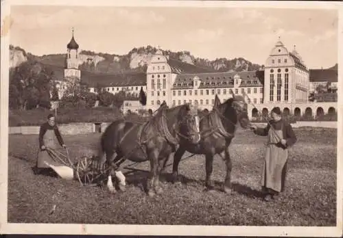 AK Beuron, Abbaye de l'Archange, Frères du monastère, couru dans le travail de terrain