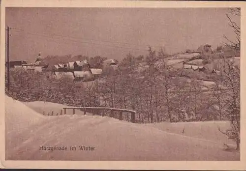 AK Harzgerode, Stadtansicht im Winter, gelaufen 1929