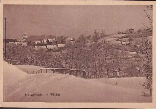 AK Harzgode, vue de la ville en hiver, couru 1929