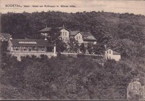 AK Bodetal, Hôtel Rosstrappe avec hauteur de bülows, incurvée