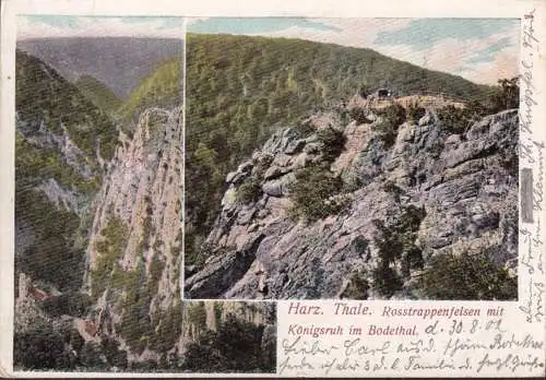 AK Thale, rochers de Rosstrappen avec la vache royale, couru en 1902
