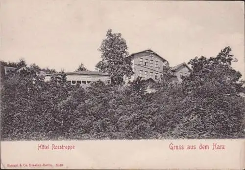 AK Gruss aus dem Harz, Hotel Rosstrappe, ungelaufen