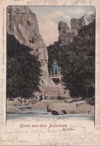 AK Gruss de la vallée de Bodetor, couru en 1902