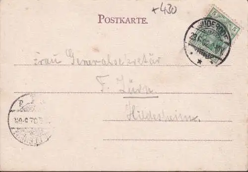 AK Gruss aus dem Bodetal, Bodetor, gelaufen 1902