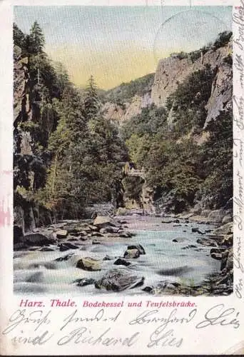 AK Bodetal, Bodeker et le pont du diable, couru en 1906