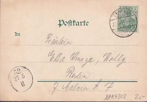 AK Bodetal, Partie von der Teufelsbrücke, gelaufen 1911