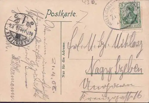 AK Gruss aus dem Bodetal, Hexentanzplatz und dem Hirschgrund, Bahnpost, gelaufen 1924