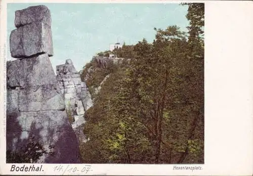 AK Bodetal, Hexentanzplatz, ungelaufen-datiert 1907