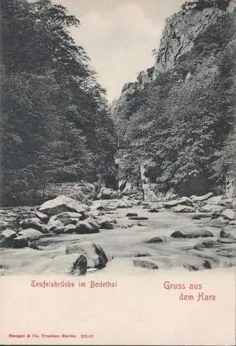 AK Gruss aus dem Harz, Teufelsbrücke, ungelaufen