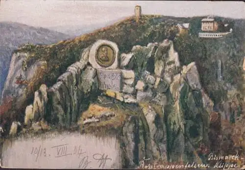 AK Roches de l'Ak Rosstrappen, la falaise de Bismarck. inachevé-date 1904