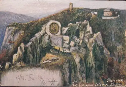 AK Rosstrappenfelsen, Bismarck Klippe. ungelaufen-datiert 1904