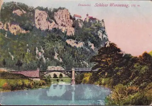 AK Donautal, Château de Werenwag, couru en 1924