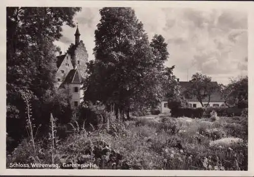 AK Donautal, Schloss Werenwag, Gartenpartie, Eintrittskarte, gelaufen 1932