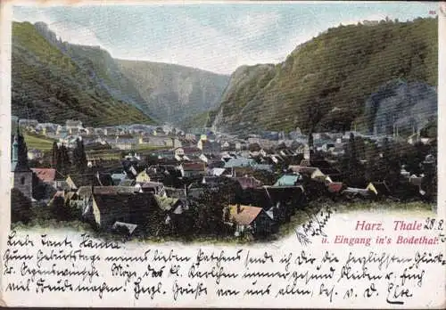 AK Harz, Eingang in das Bodetal, gelaufen 1906