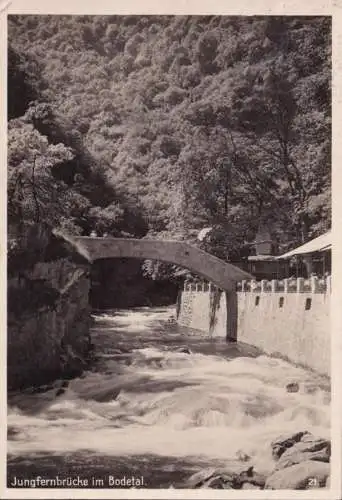 AK Bodetal, Jungfernbrücke, gelaufen 1930