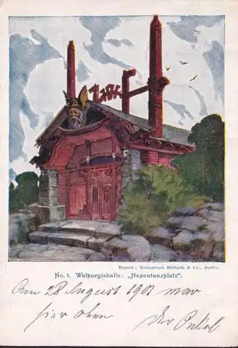 AK Bodetal, Hexentanzplatz, Walpurgishalle, gelaufen 1901