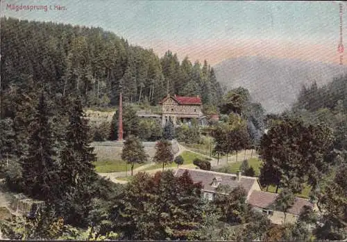 AK Mägdesprung, Ortsansicht, gelaufen 1909
